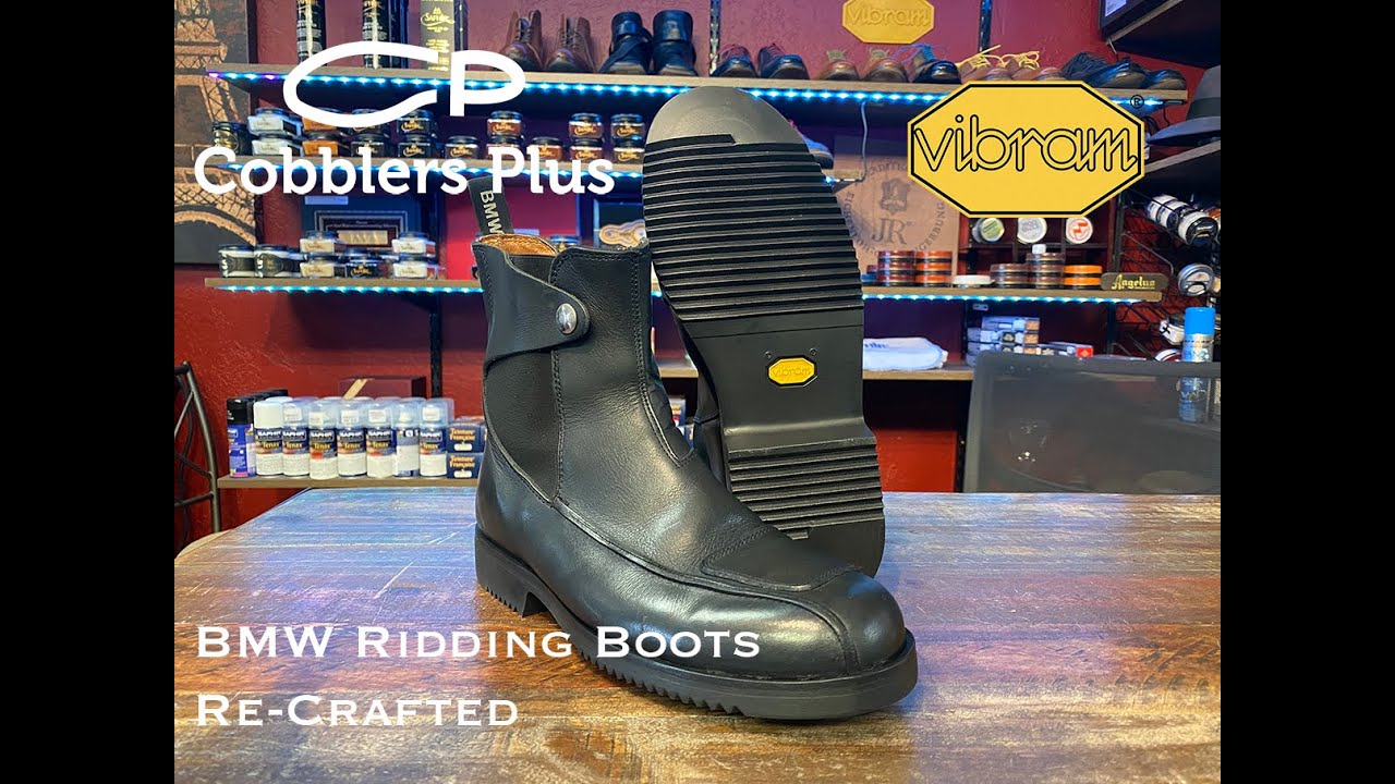 BMW Ridding Boots Re-crafted from a Glued Sole to a better build with a Vibram Sole