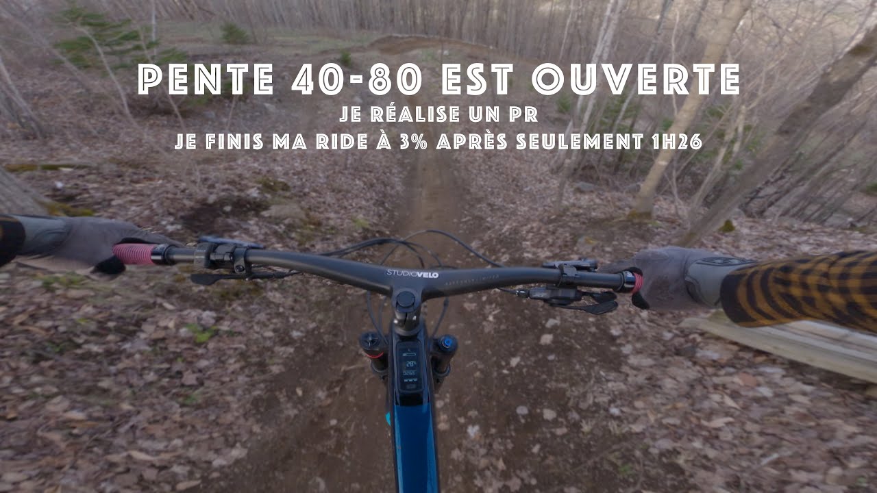 La pente 40-80 est ouverte pour la saison de mtb 2024 et je réalise un nouveau PR sur la 40.