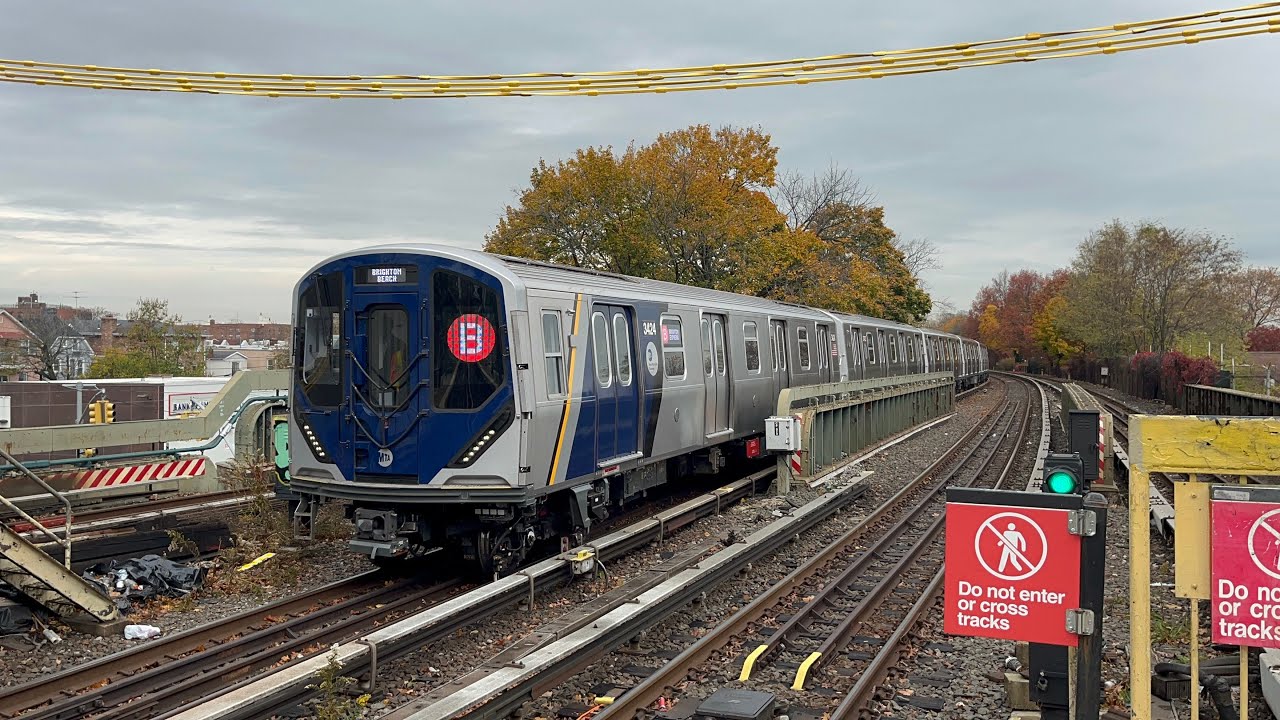 BMT Brighton Line: (B) Express and (Q) Local Trains @ Sheepshead Bay (R46, R68, R68A, R160B, R211A)
