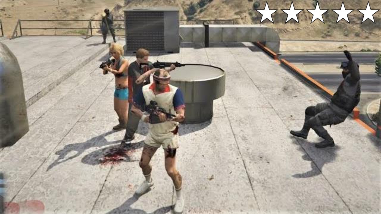 GTA 5 - Jimmy, Tracey And Trevor’s FIVE STAR COP BATTLE AT YOU TOOL (GTA V Funny Moments)