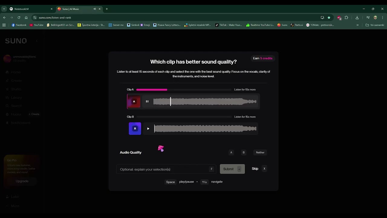 KAKO DOBITI ČISTO BREZPLAČNE NEOMEJENE KREDITE NA SUNO AI MUSIC