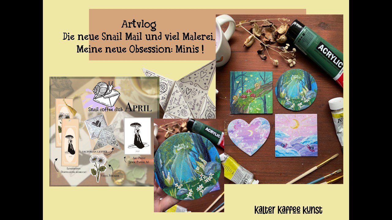ART VLOG: neue Runde Snail Mail und viel Malerei. Ich habe eine neue Obsession: Minis! :)