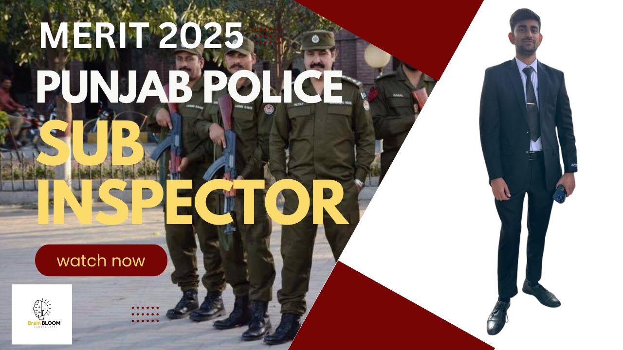 ||Sub Inspector Punjab Police Result announce 2025|| Region Merits 2025||