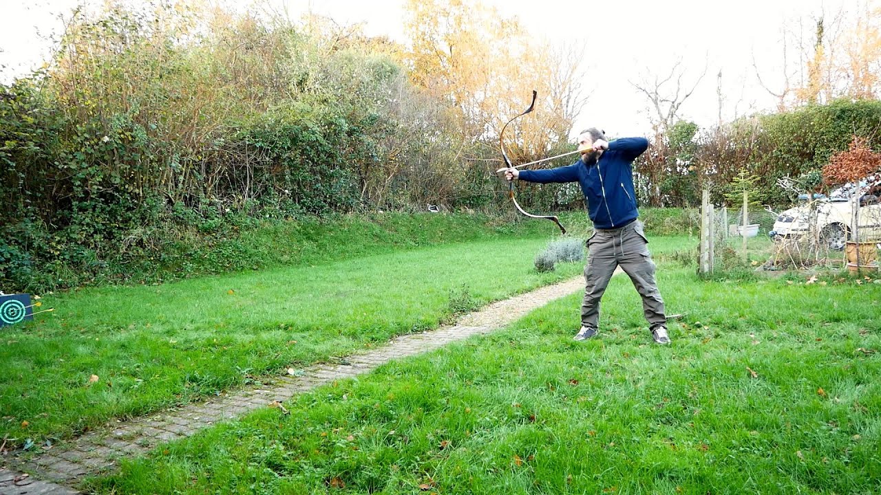 Back to the UK and short practice session with my Atilla Mongolian Bow