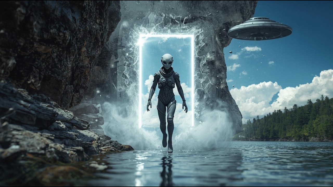 PORTAL OVER THE LAKE THE BLACK PYRAMID AWAKENS #UtopiaArt #CinematicAI