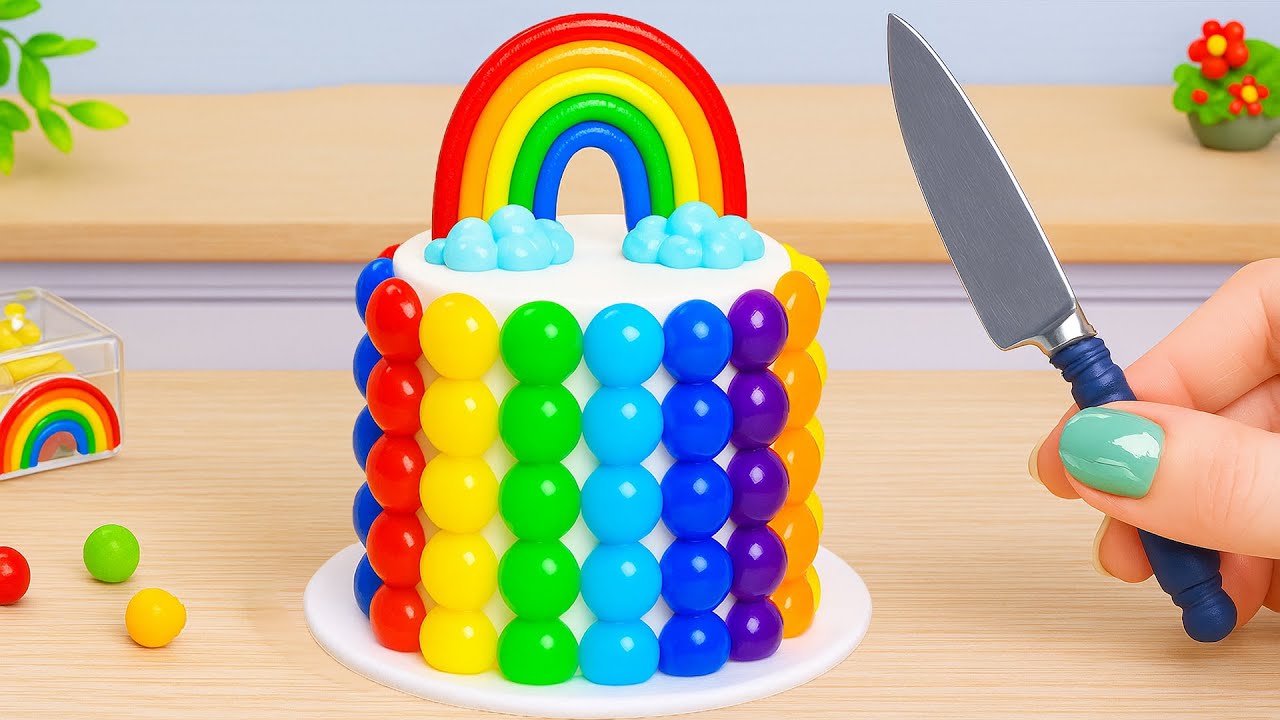 Jelly Cake 🌈 Wonderful Miniature Rainbow Pop It Cake Decorating | Perfect Mini Colorful Cake Recipe