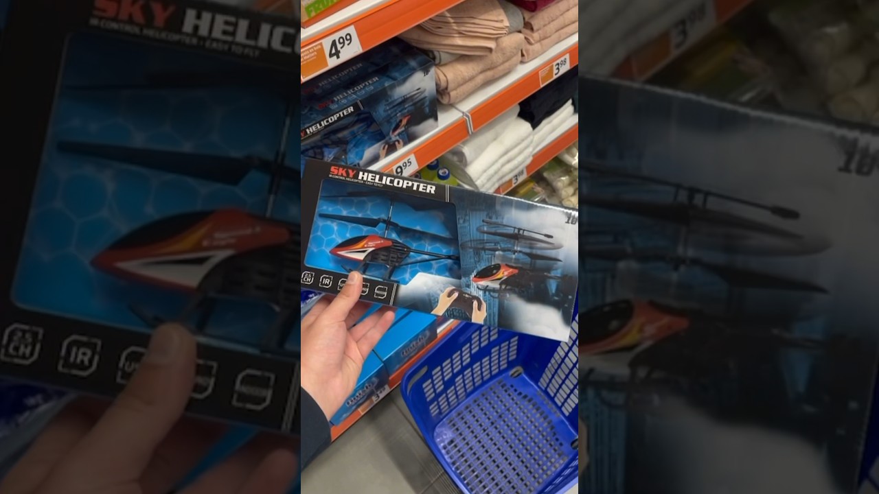 Je teste un h&eacute;licopt&egrave;re t&eacute;l&eacute;command&eacute; 🚁 #helicopter #essai #test #jouet #magasin #action #shorts