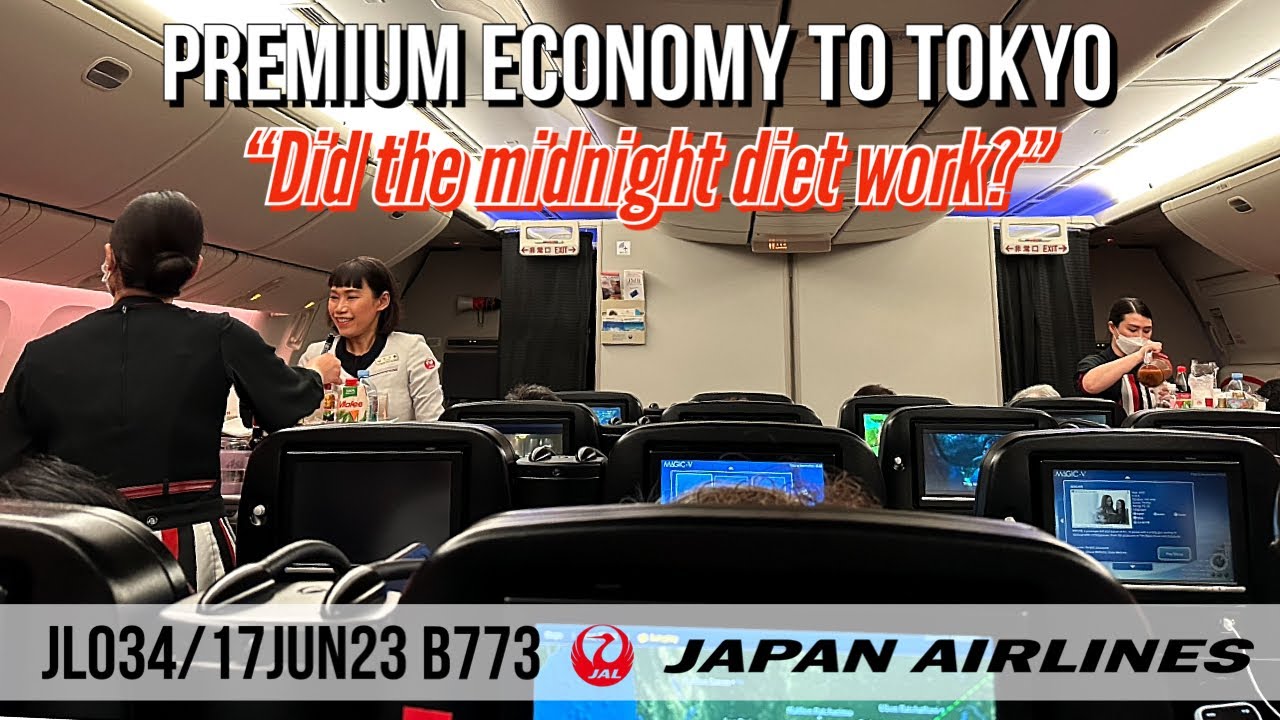 ✈️ Midnight Diet with Low Fat Meal?｜Japan Airlines｜ Premium Economy｜Bangkok to Tokyo｜JL034
