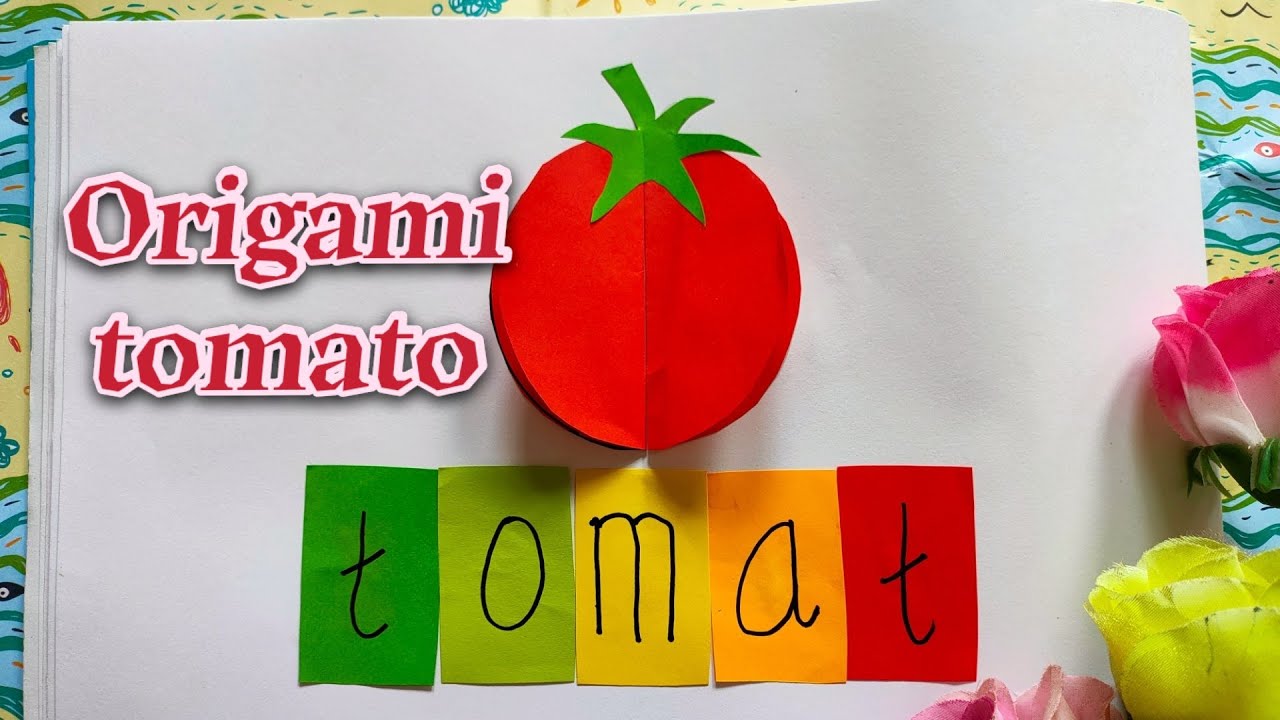Cara membuat tomat dari kertas origami