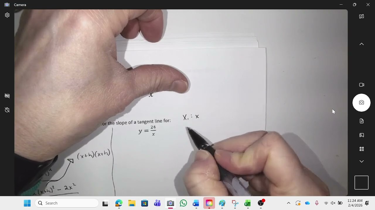 limit definition to get the slope