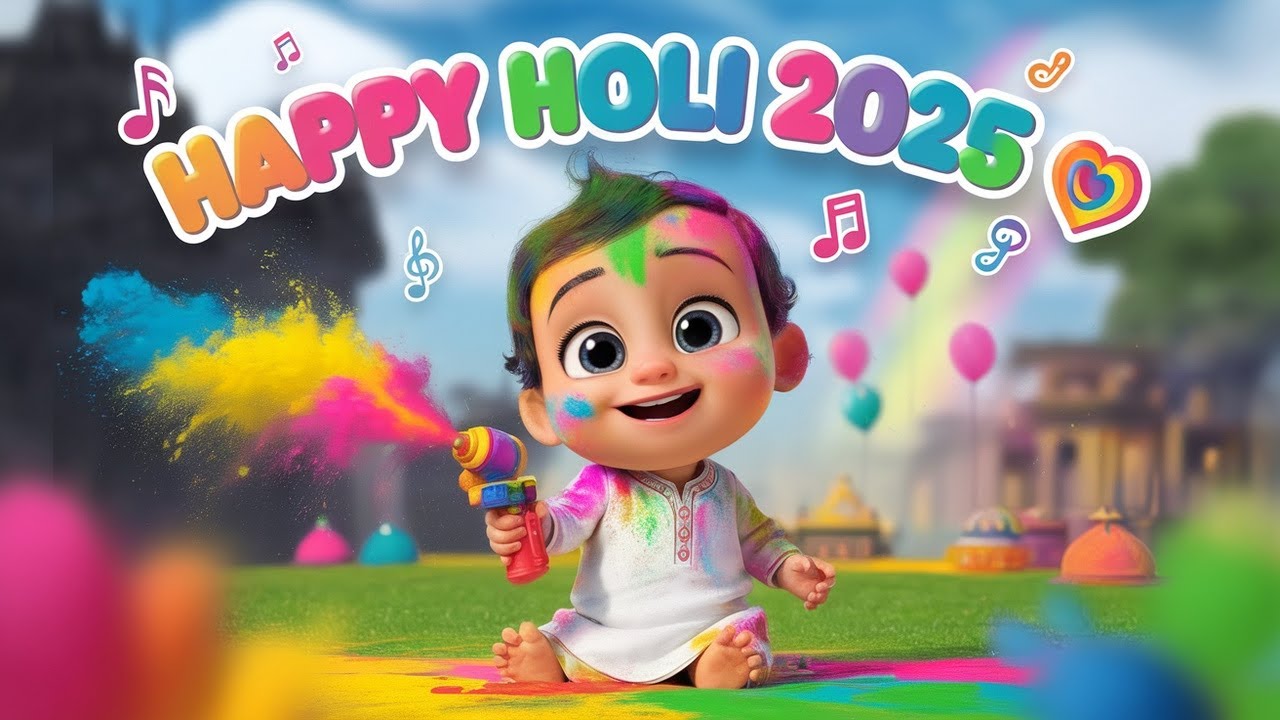 HAPPY Holi Festival Fun for Kids with Colourful Rhymes
