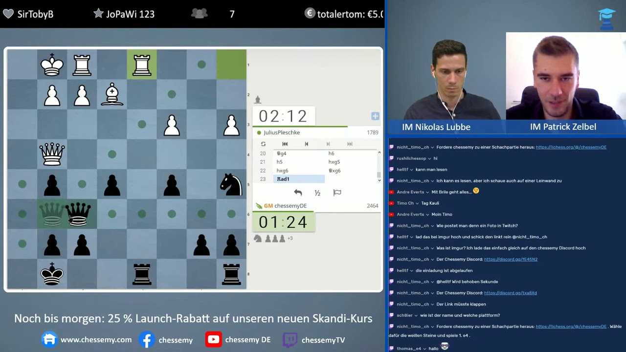IM Patrick Zelbel lehrt Schwungvolles Skandinavisch - Le2-Variante #Schach
