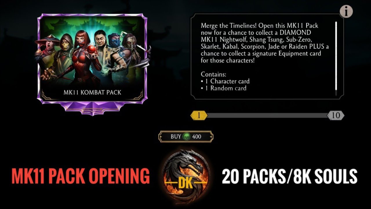Mortal Kombat Mobile Best pack to buy? MK11 Kombat Pack opening: 20 packs/8k souls 🎮 MK Mobile | MKM