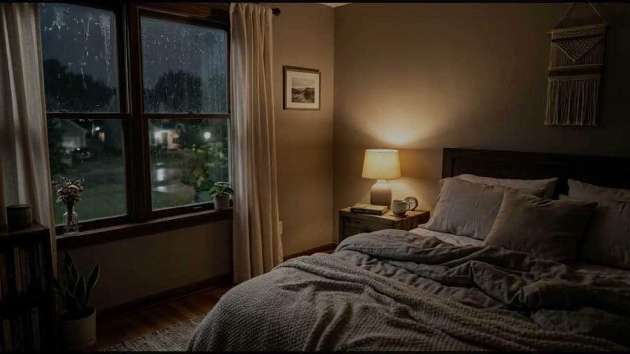 Sleep Fast & Stay Asleep ⛈️ Soothing Rainfall and Distant Thunder at the Window