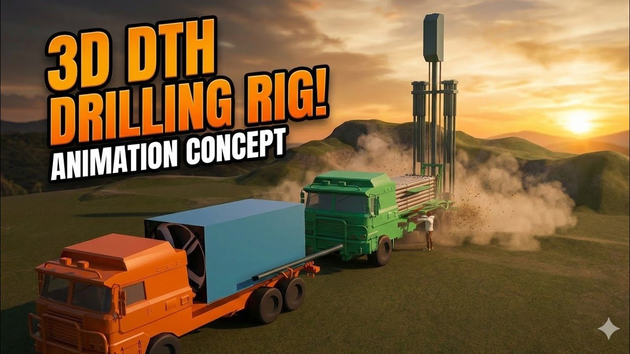DTH Machine कैसे काम करती है? | 3D Drilling Rig Model