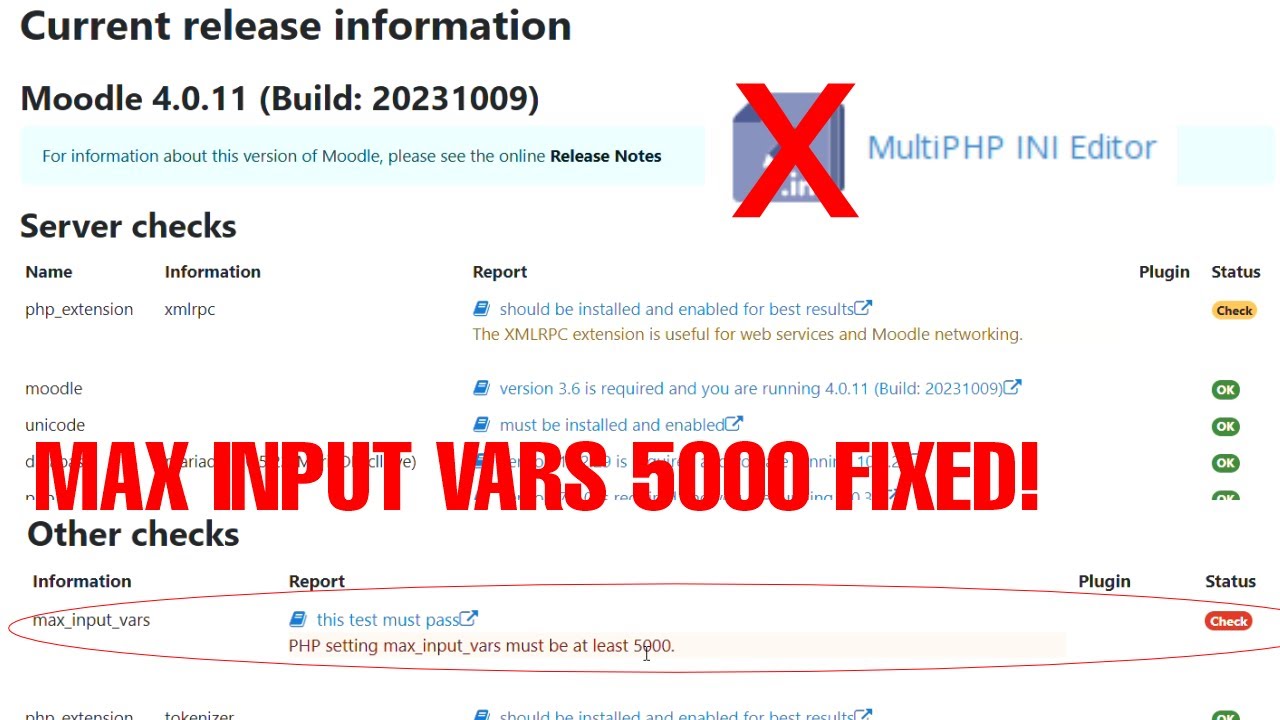 MOODLE Max Input Vars 5000 Solution (Without PHP Editor) | cPanel