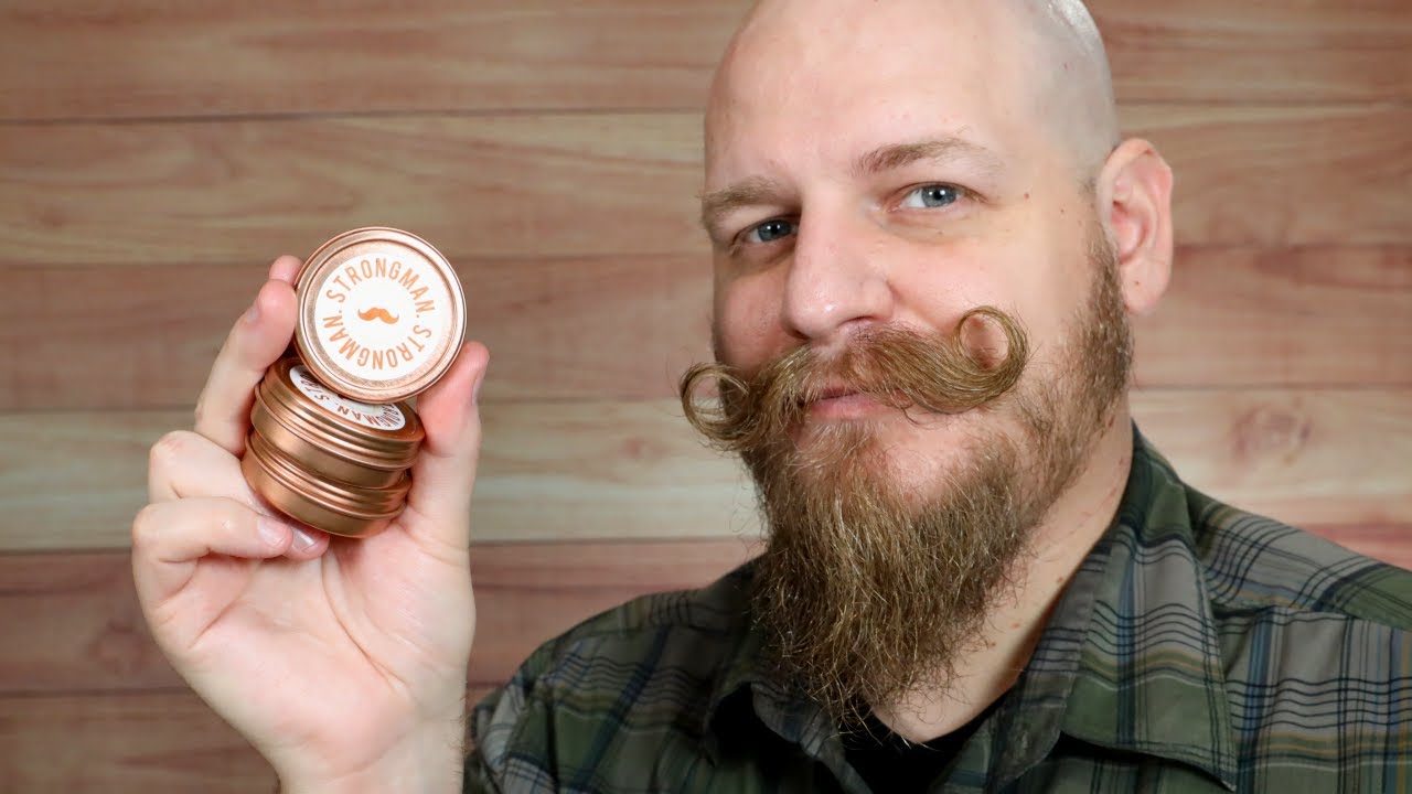 Medium Hold Mustache Wax from Strongman grooming : Scent of POPCORN!