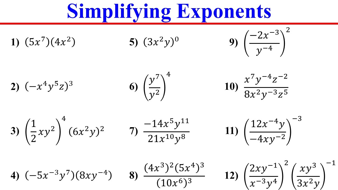 Simplifying Expressions with Exponents | Step-by-Step