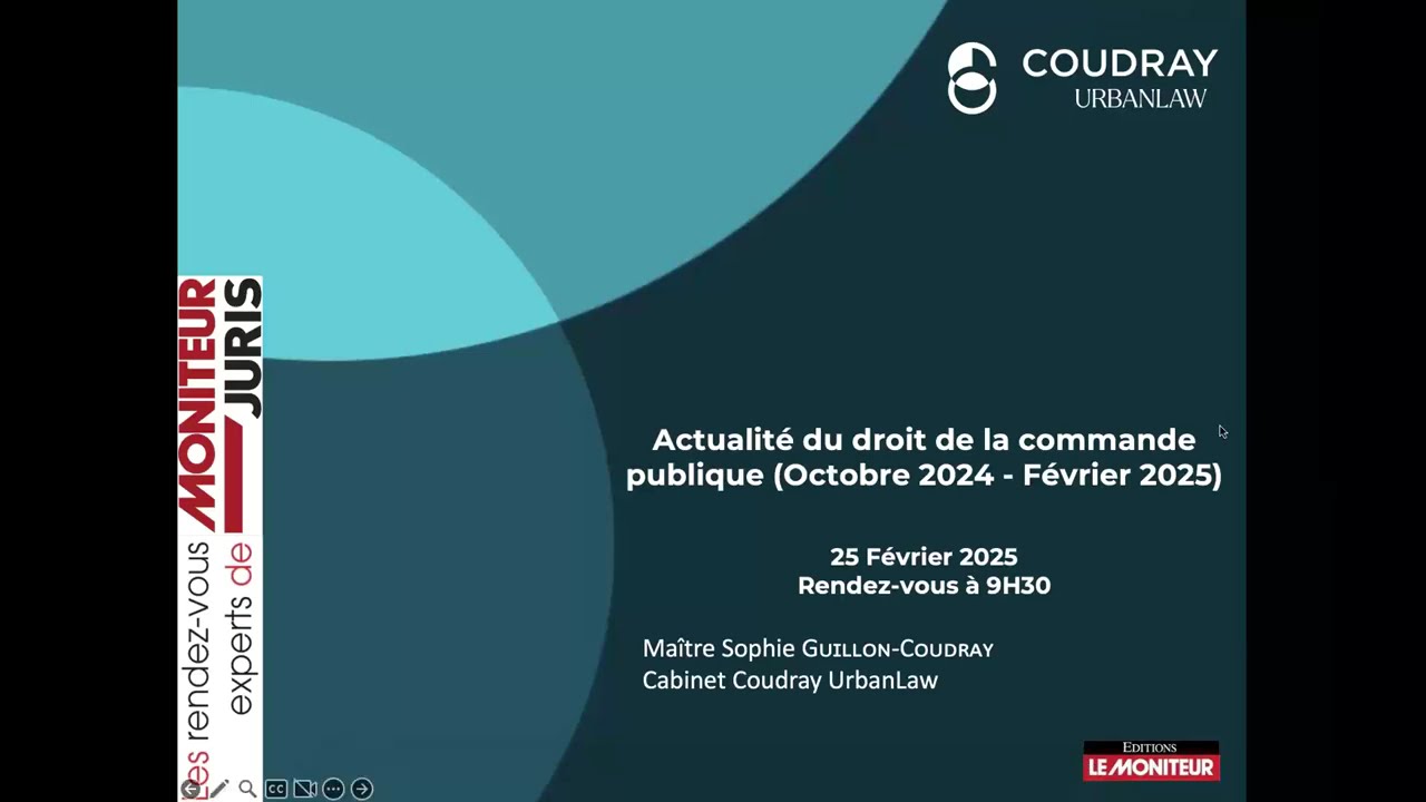 Rendez-vous Experts Moniteur Juris : Actualité du droit de la commande publique
