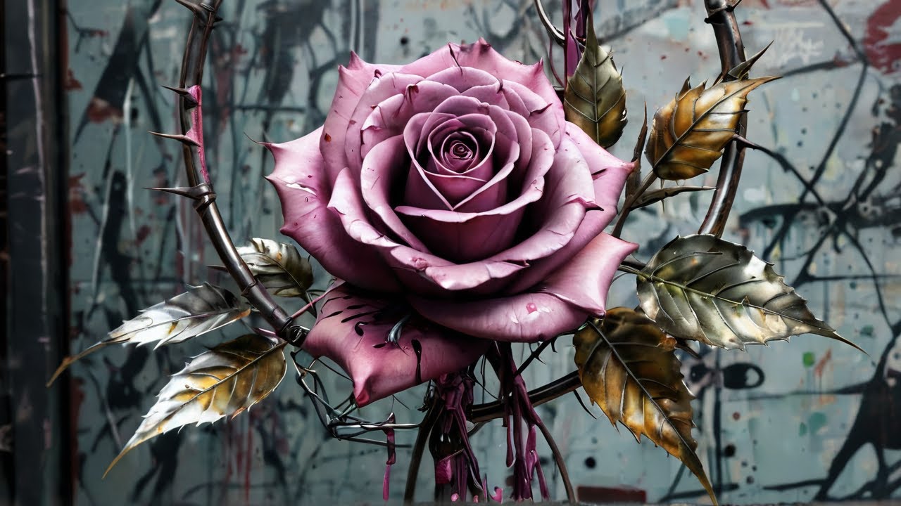 Toxic Rose of Love | AI-Generated Cyberpunk Dark Concept Art 🌹⚡✨