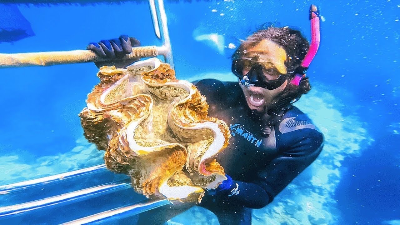 Giant Man-Eating Clam vs. Okinawa Tarzan - Who Wins?