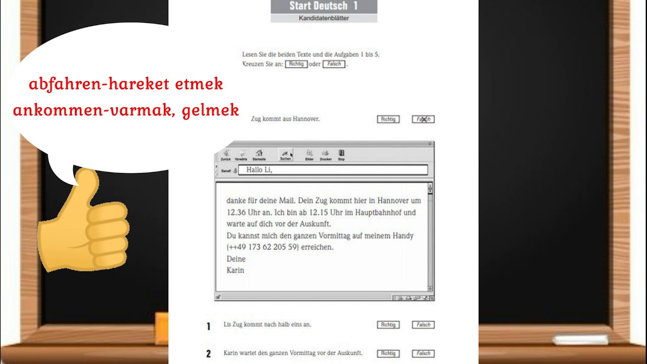 Almanya Aile Birleşimi A1 Sınavı LESEN/ OKUMA BÖLÜMÜ ÖRNEKLERİ-1 / 15.Bölüm 