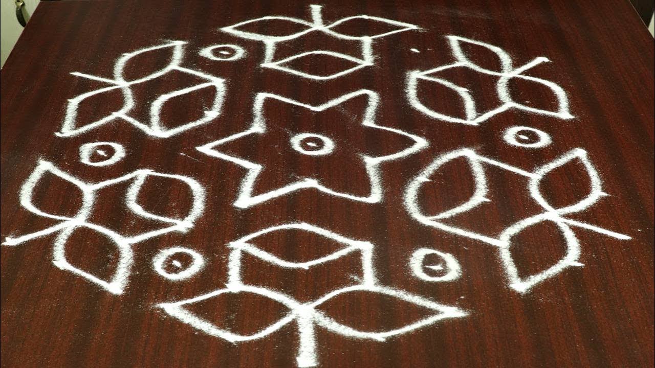 Beautiful Rose Flower Kolam | Daily Kolam Design with 11x6 Dots | Make Rangoli | KGS Rangoli