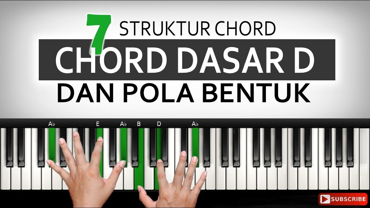 7 Struktur Chord D dan pola bentuk chordnya | Belajar Piano Keyboard