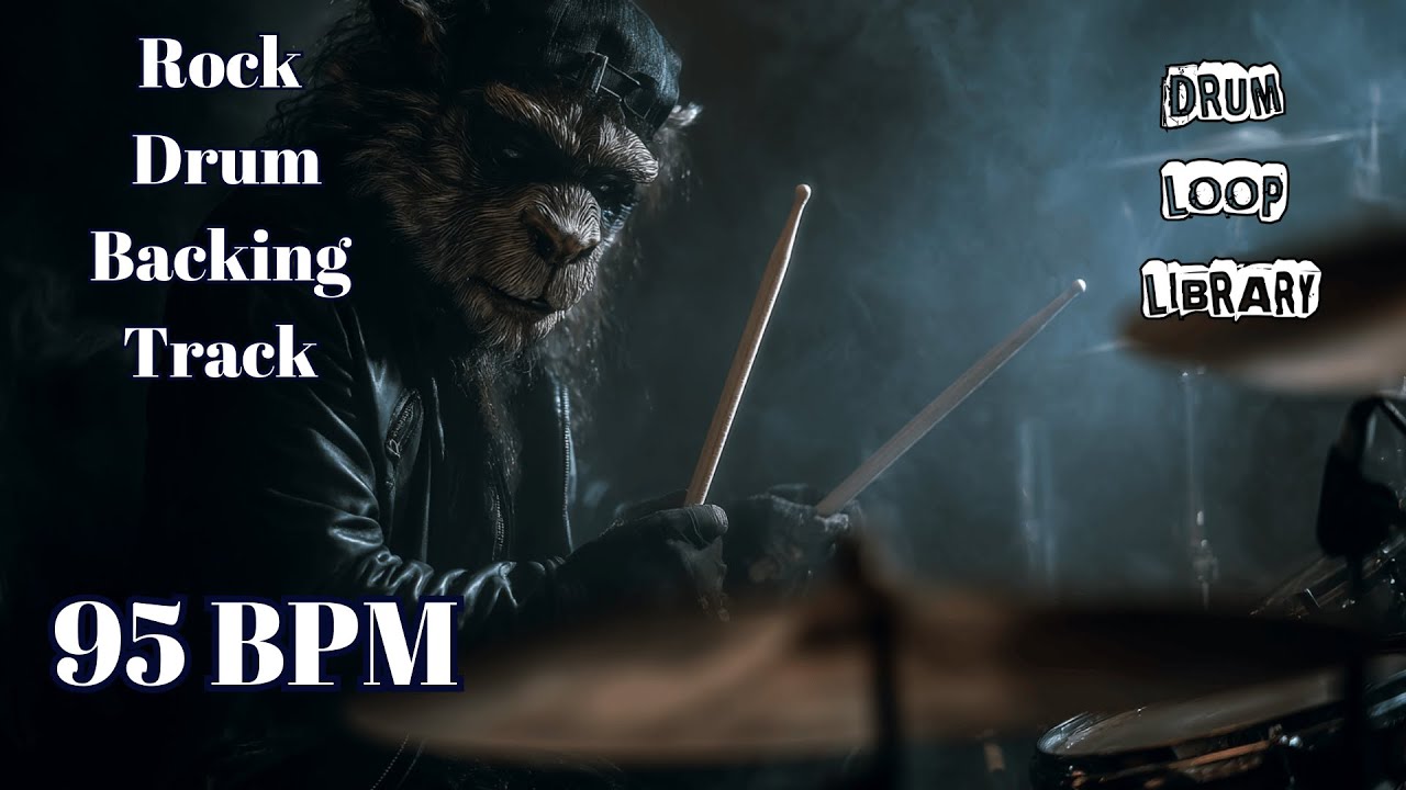 95 BPM Rock Drum Backing Track | Heavy Mid-Tempo Stomp | Royalty Free Drum Loop
