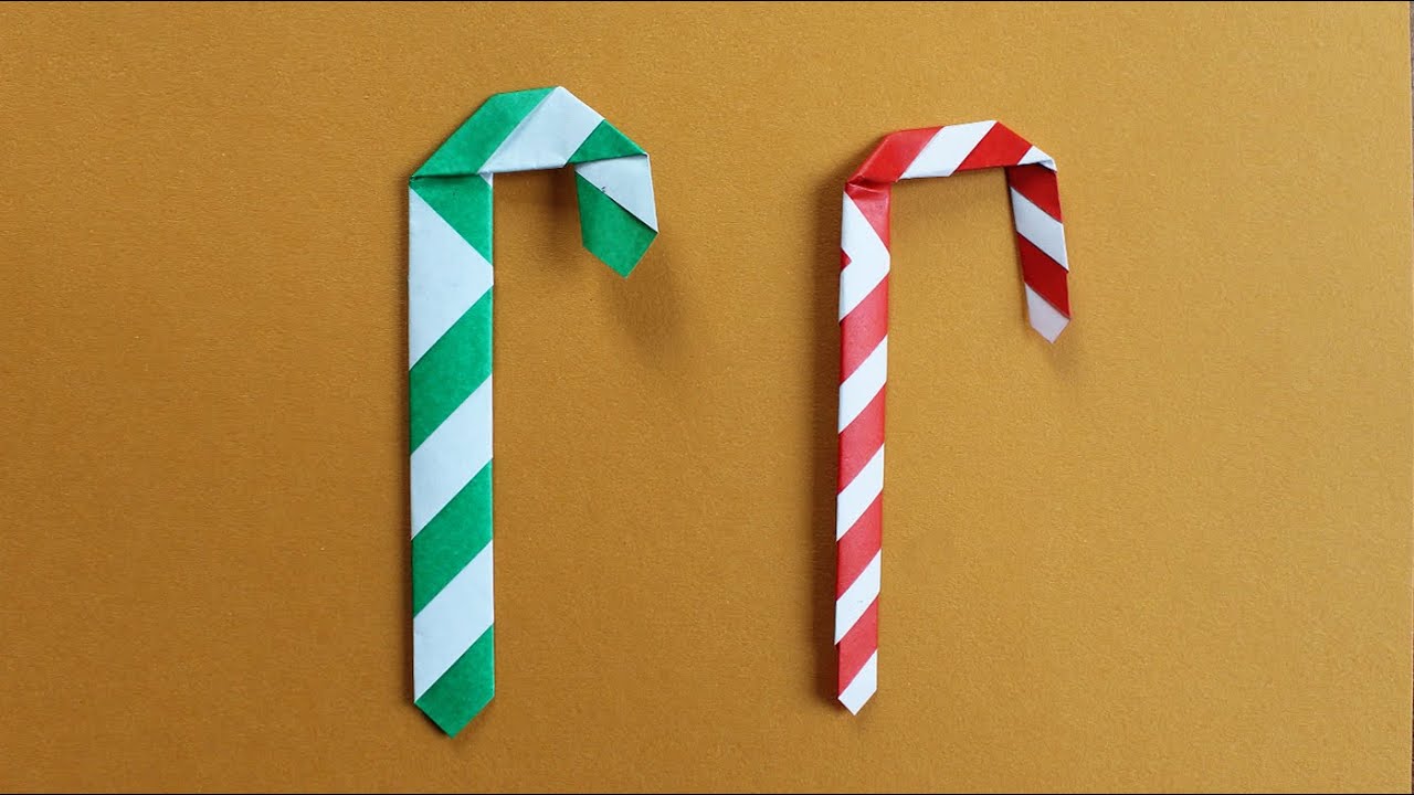 Origami Bastoncino di Zucchero | Facile per Bambini | Easy Origami Candy Cane