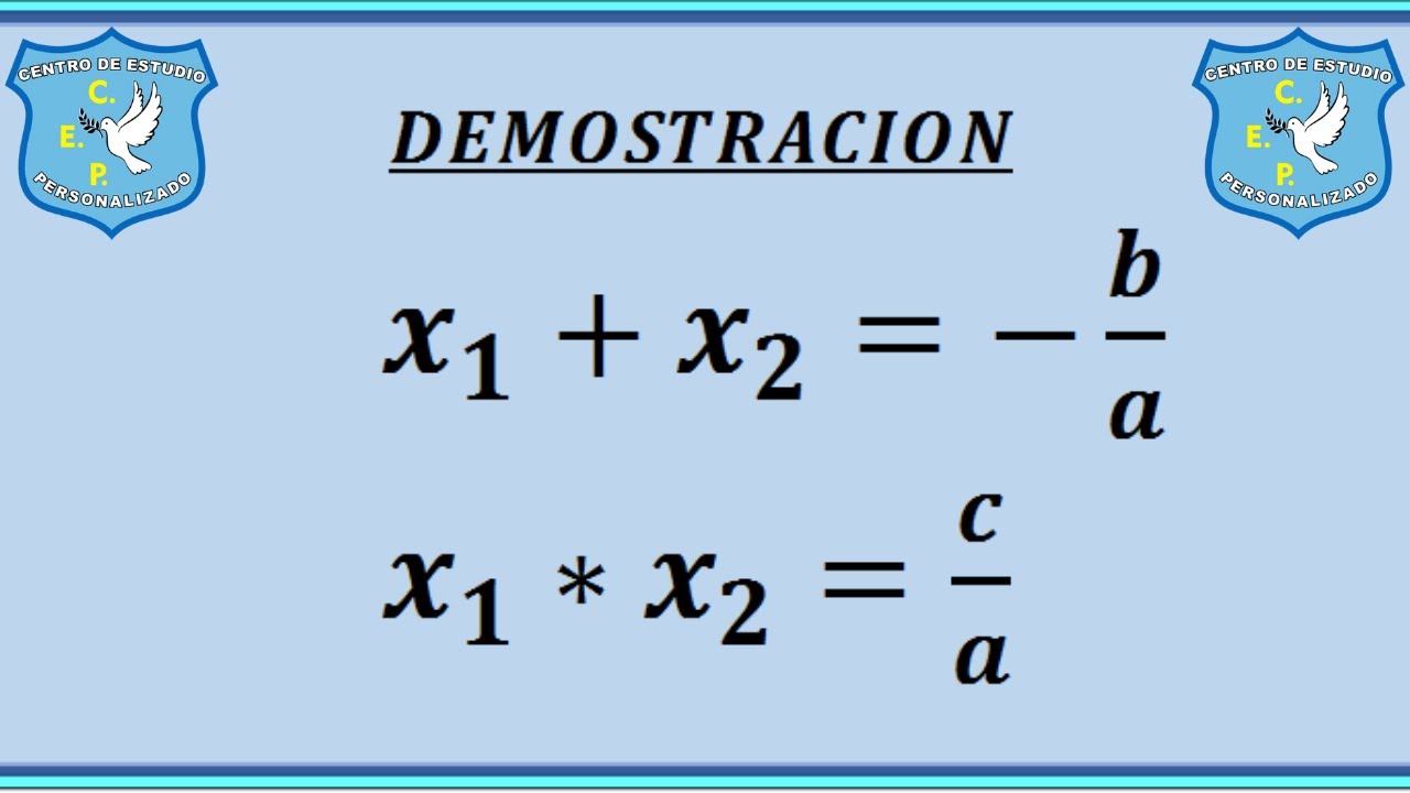 DEMOSTRACIÓN RAÍCES DE UNA ECUACIÓN CUADRÁTICA