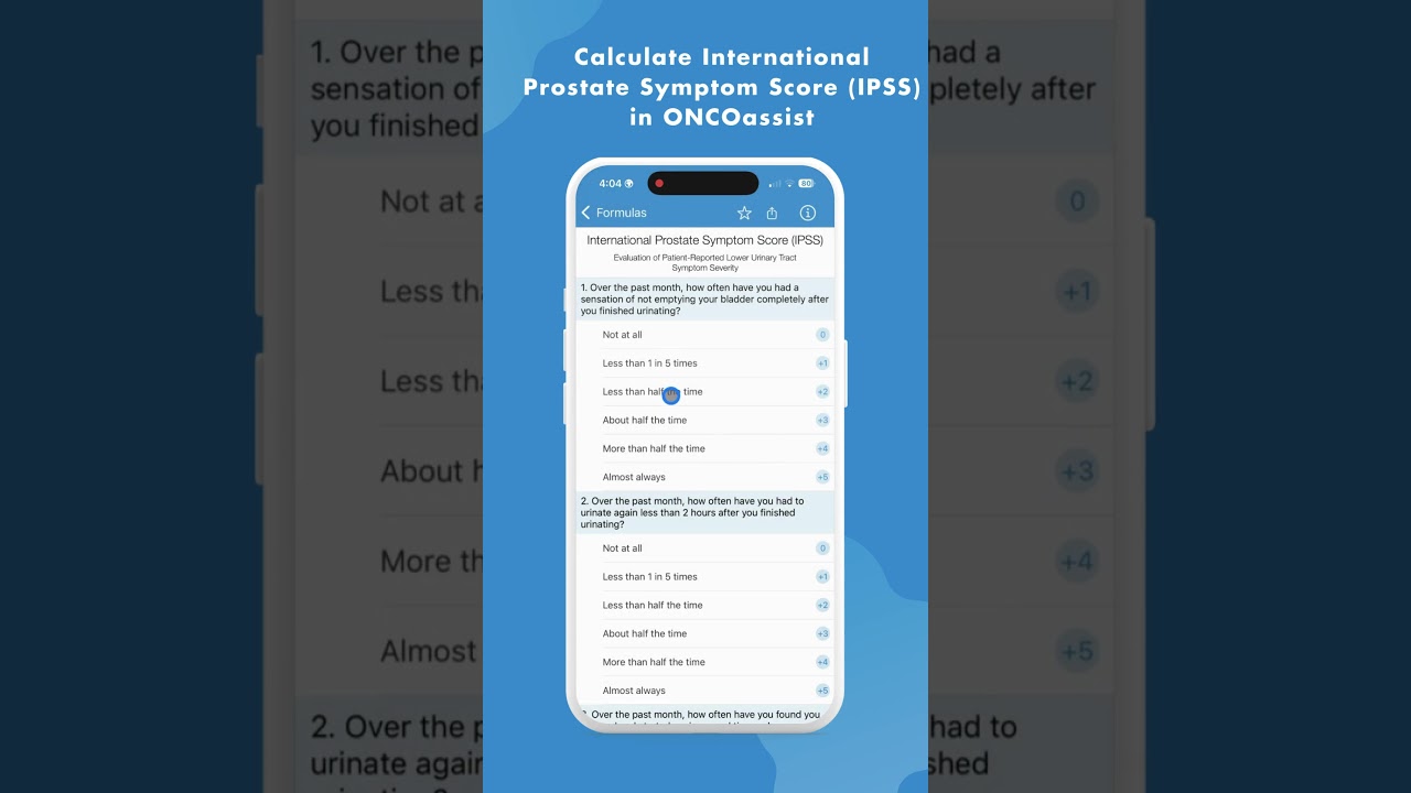 🧮Calculate IPSS in under 30 seconds with @oncoassist