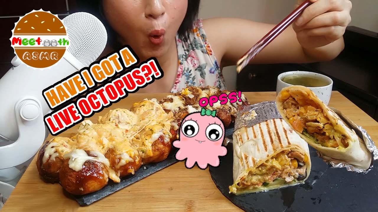 [Meetooth Back KL Ep7] Chicken Burrito | Takoyaki Ebimayo & Original Mukbang/Eating Show(No Talking)