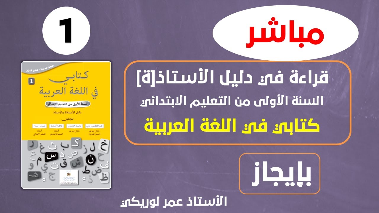 قراءة في دليل الأستاذ[ة] السنة الأولى من التعليم الابتدائي كتابي في اللغة العربية