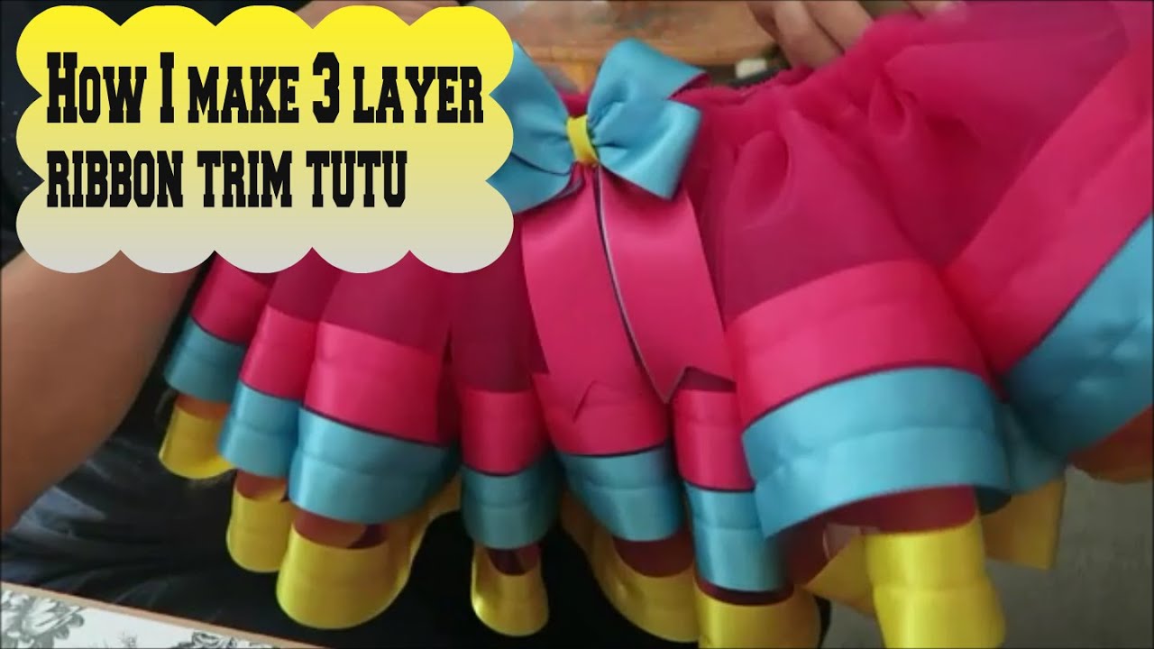How I make 3 layer ribbon trim tutu - embroidery business work vlog -