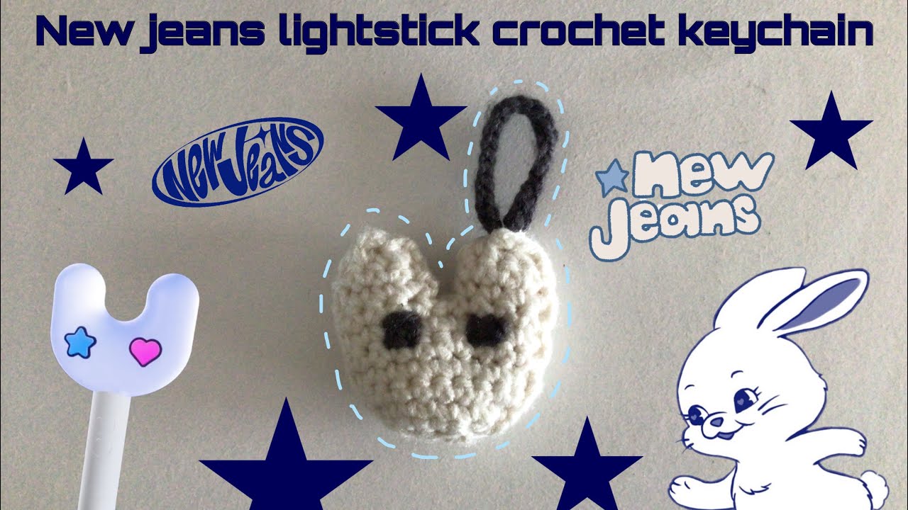 how to crochet a New Jeans lightstick crochet keychain  ✿ | Begginner-friendly