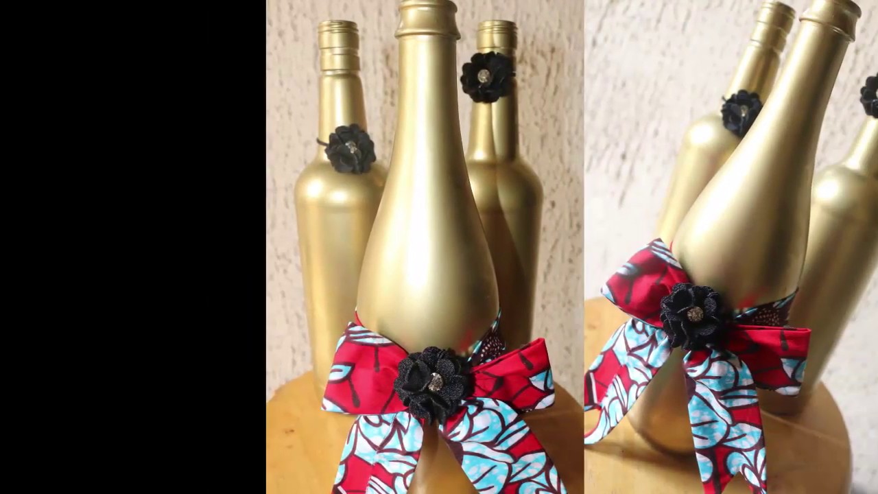 Spray paint wine bottles