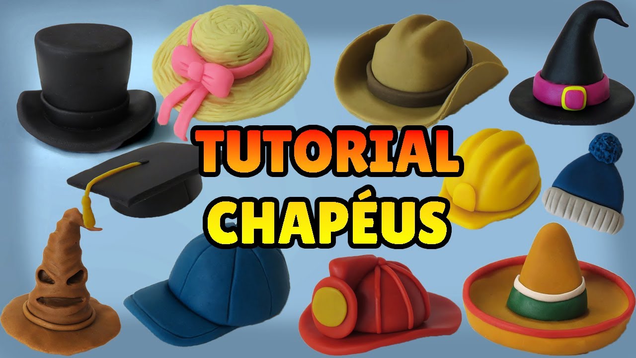 🔴 FAÇA CHAPÉUS Miniatura Compilado - Tutorial Biscuit, Pasta Americana, Clay ou Plastilina - DIY