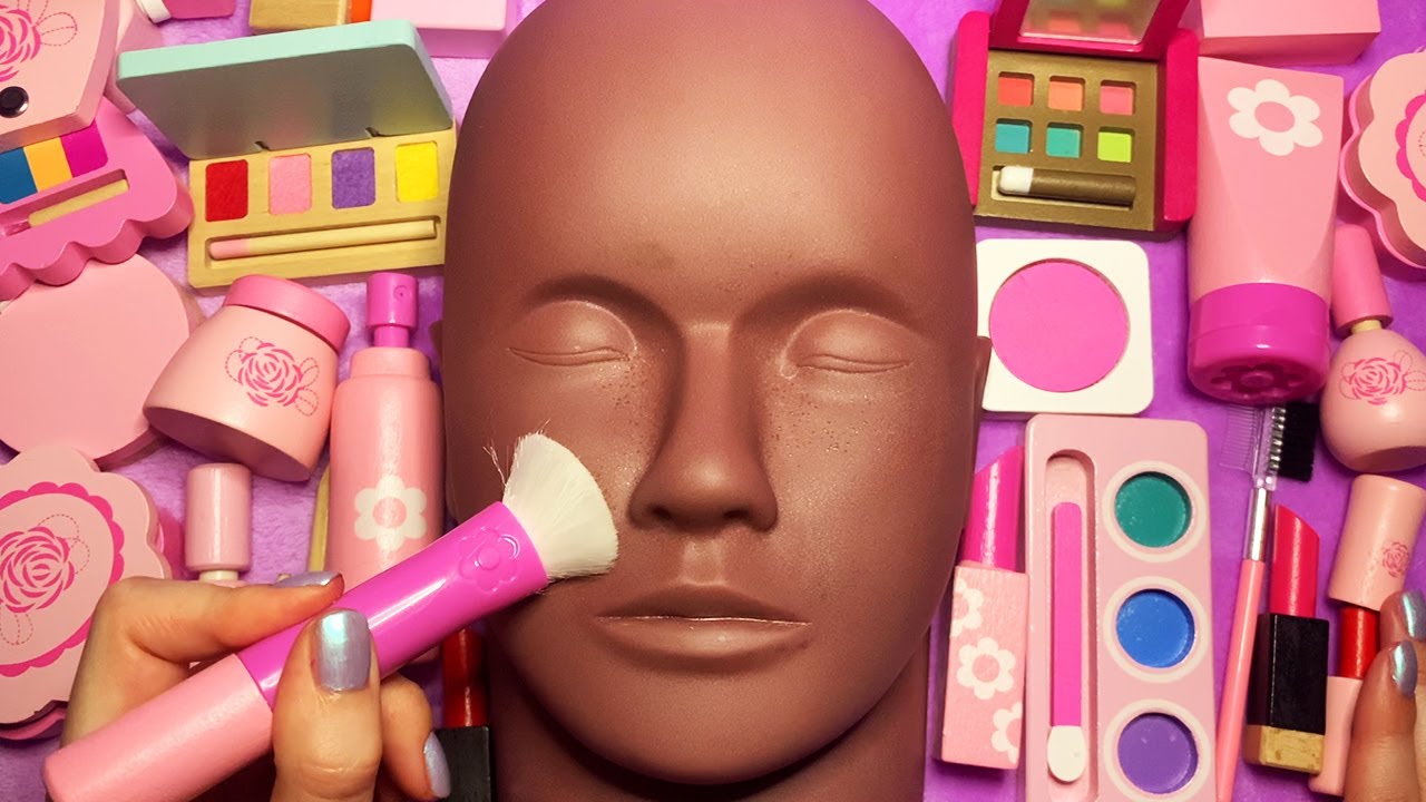 ASMR Wooden Makeup on Mannequin (Whispered)