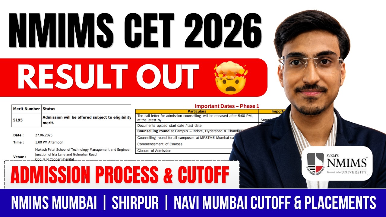 NMIMS CET 2026 Result 😱🤩 | Complete Admission Process | Campus and Branch wise Cutoff | MHT CET 2026