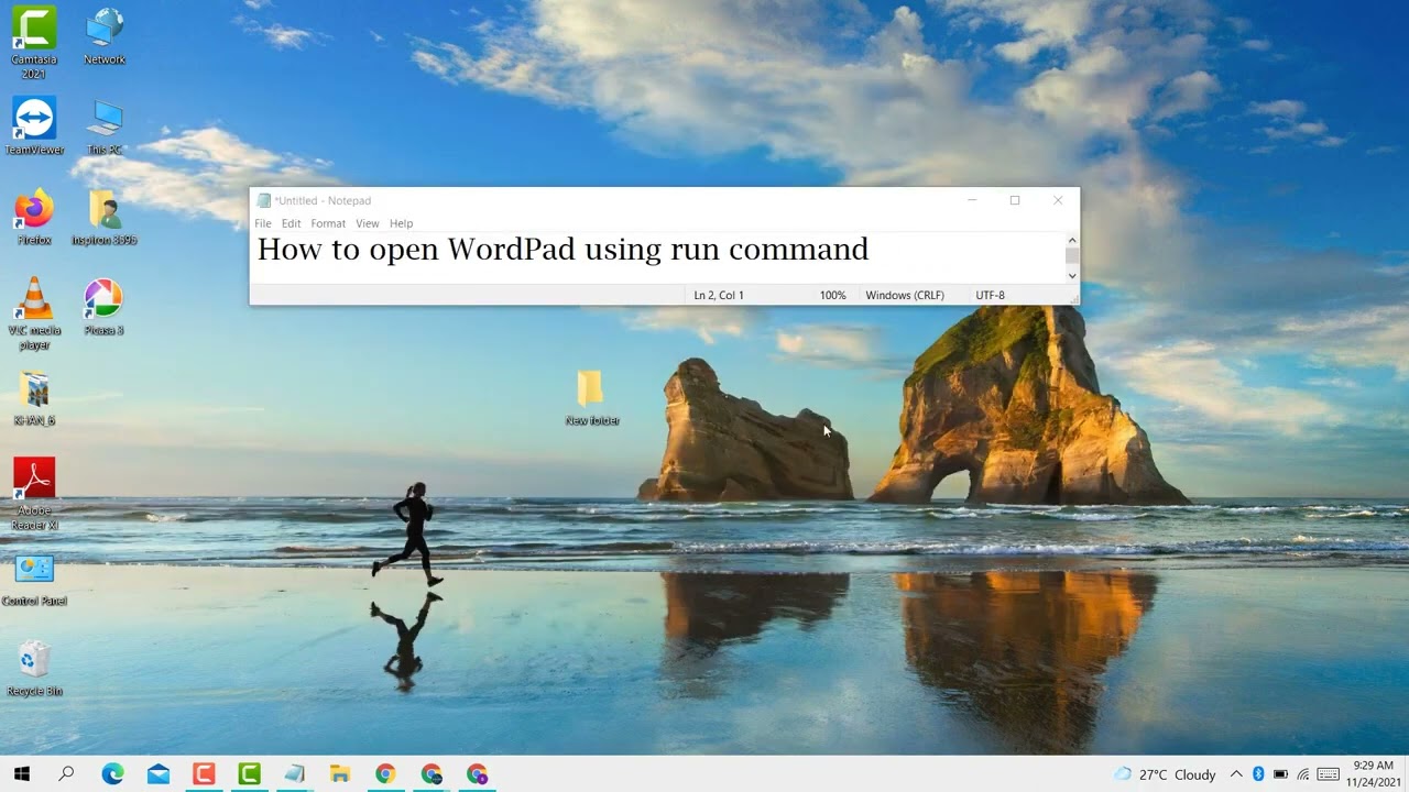 How to open WordPad using run command