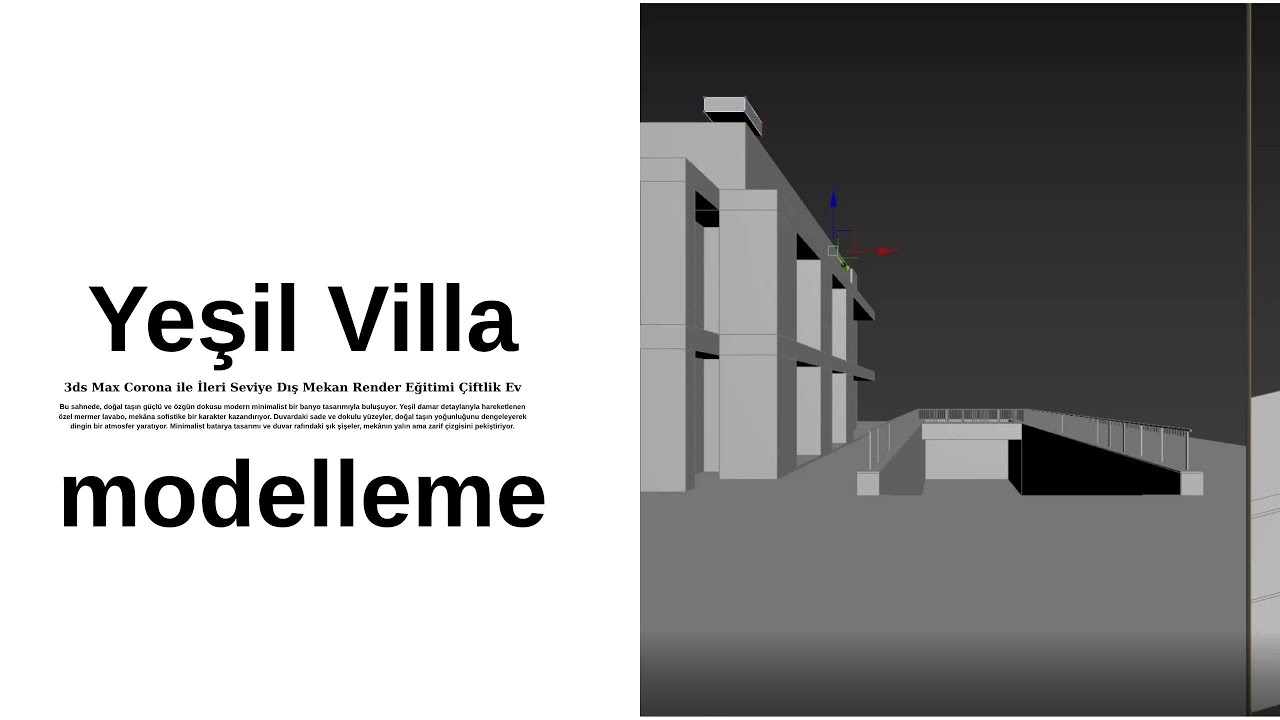3ds Max Dış Mekan Modelleme Eğitimi Yeşil Villa