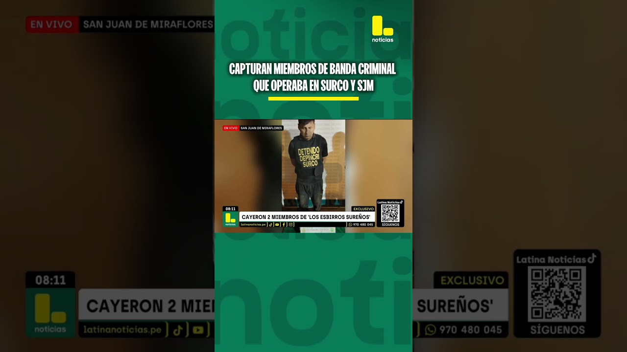 Capturan a 2 miembros de la banda criminal 