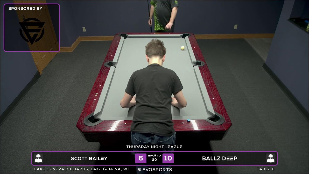 SCOTT BAILEY vs BALLZ DEEP - LAKE GENEVA BILLIARDS - TABLE 6 | EvoSports
