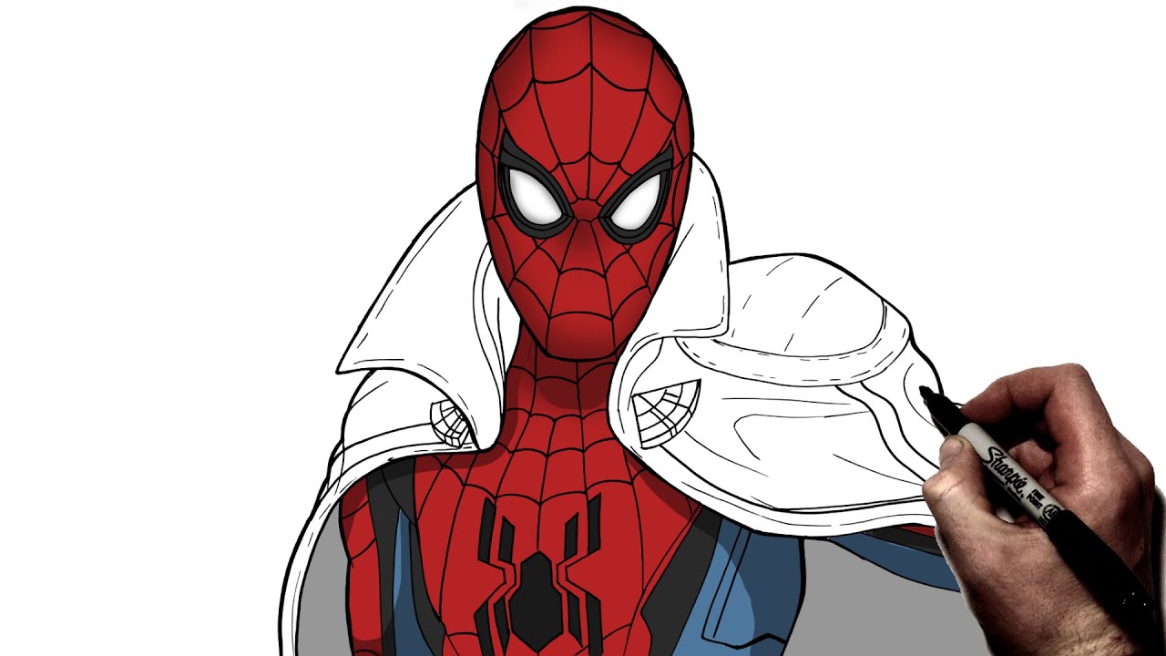 How To Draw Zombie Hunter Spiderman | Step By Step | Marvel