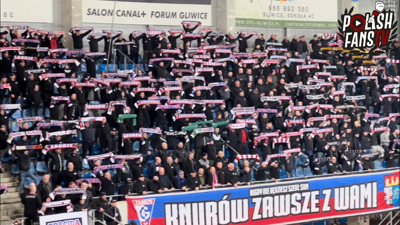 Doping Piasta i Górnika na derbach przy Okrzei w Gliwicach (10.02.2024 r.)