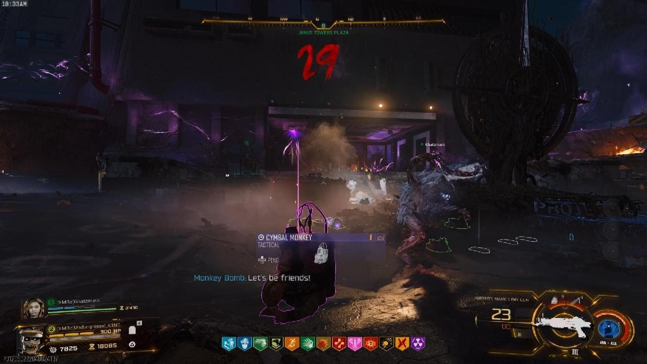 BLACK OPS 7 ZOMBIES ASHES OF THE DAMNED CURSED MODE FLOATING MONKEY BOMB 