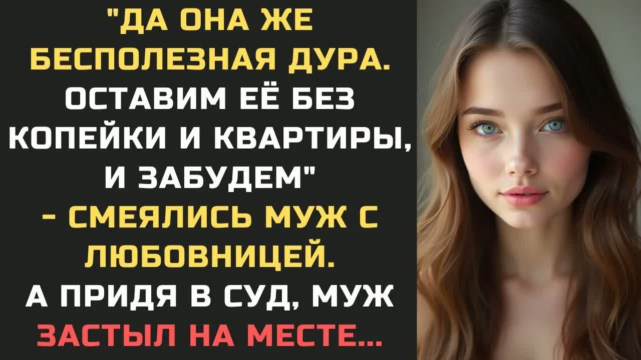 ＂Да она же дура. Оставим без копейки и квартиры＂ - смеялись муж с любовницей. А придя в суд, муж...