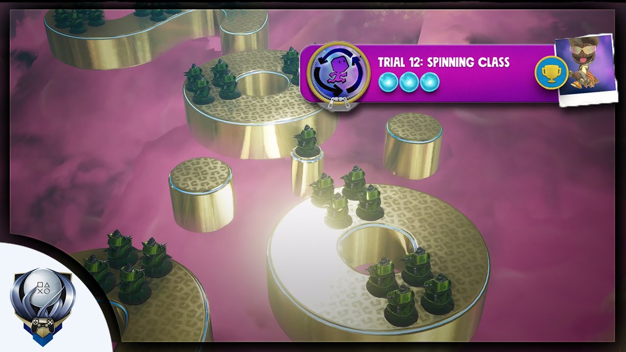 Sackboy: A Big Adventure Knitted Knight Trial #12 - Spinning Class (GOLD)