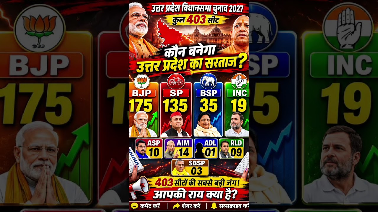 UP Assembly Election 2027: 403-Seat Mega Battle 😱 BJP 300+ or PDA 200+? Latest Opinion Poll
